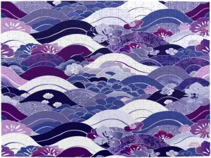 Wooden Jigsaw Puzzles 500 Pieces Japanese Fish Scale Waves Puzzle Leisure for Adults Jigsaw Challenging Creative Educational Intellectual Decompressing Family Games Toy Gift