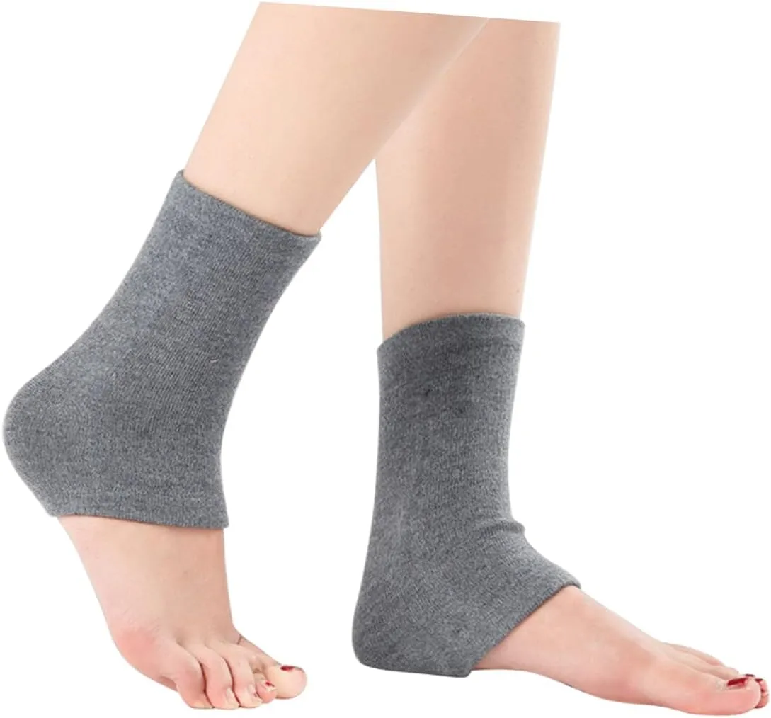 Wool Breathable Ankle Socks Practical Foot Covers for Yoga and Sports Elastic Warm Foot Sleeve Grey for Comfortable Exercise and Daily Use