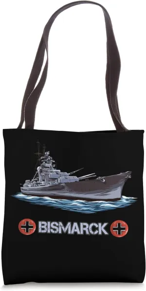 World War 2 German Battleship Bismarck Tote Bag