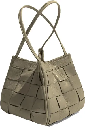 Woven bucket shouler bag for Women,Tote Vegan Leather Handbags, Large-capacity crossbody bag.purse,soft Casual Hobo