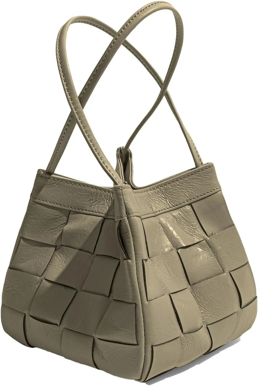 Woven bucket shouler bag for Women,Tote Vegan Leather Handbags, Large-capacity crossbody bag.purse,soft Casual Hobo