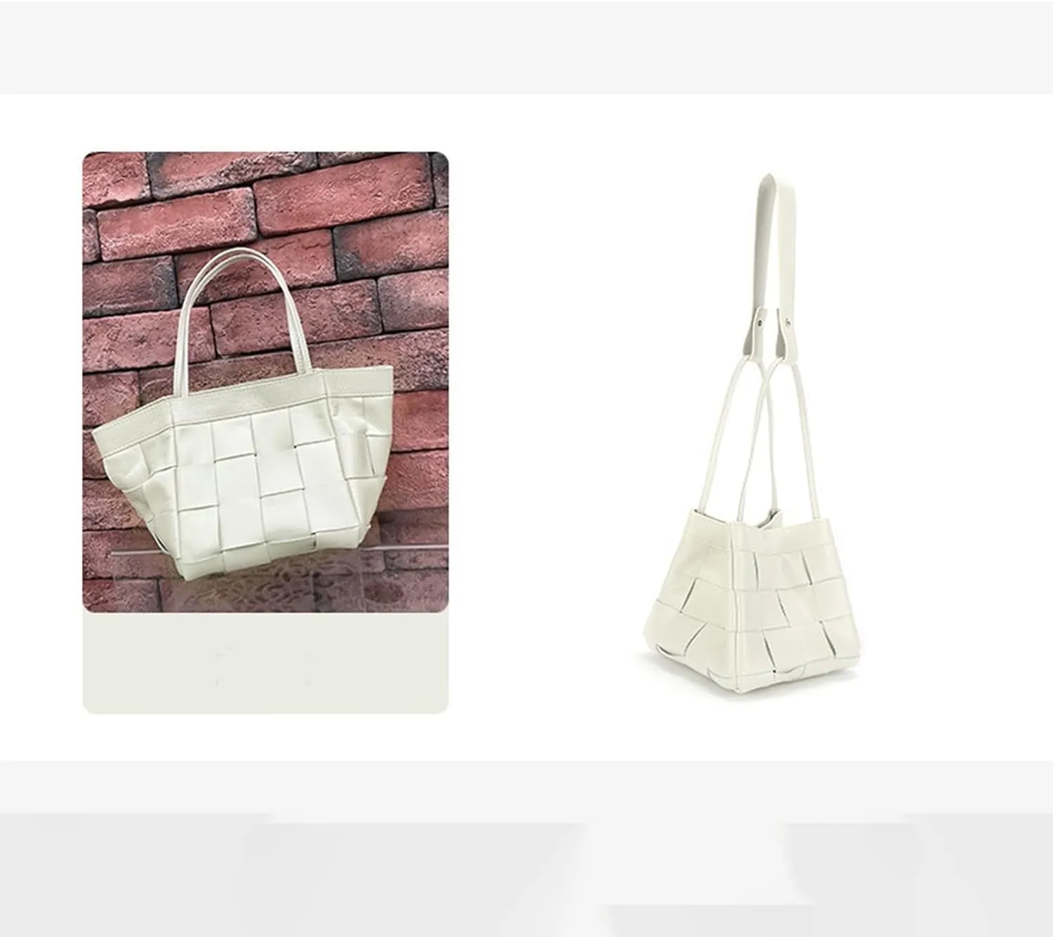 Woven bucket shouler bag for Women,Tote Vegan Leather Handbags, Large-capacity crossbody bag.purse,soft Casual Hobo