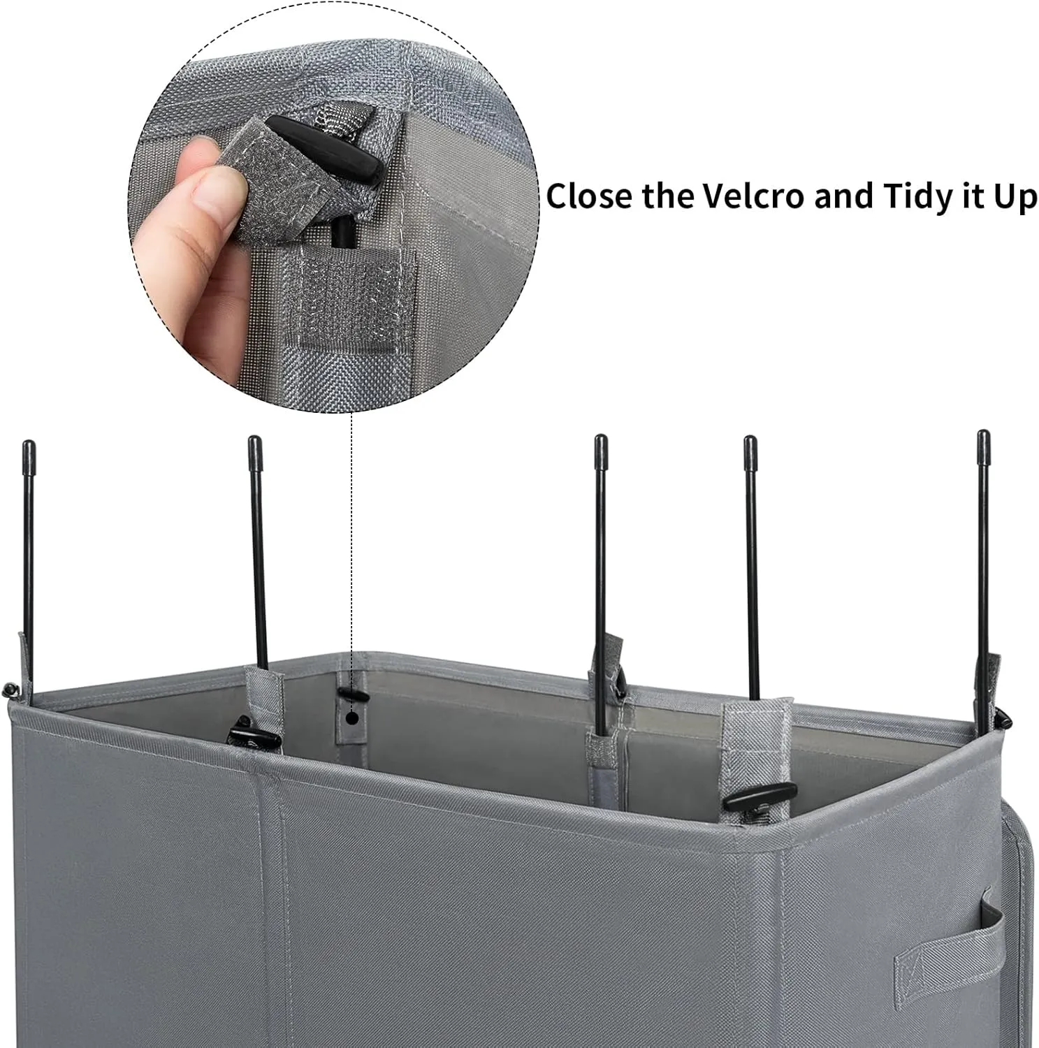 WOWLIVE 154L Double Laundry Hamper with Lid and Removable Laundry Bags, Large Dirty Clothes Hamper 2 section Collapsible Laundry Basket Dorm Room Storage for Bedroom, Bathroom, College,Grey
