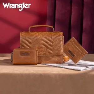 Wrangler 3PCs Set Mini Top Handle Crossbody/Wallet/Card Case Set