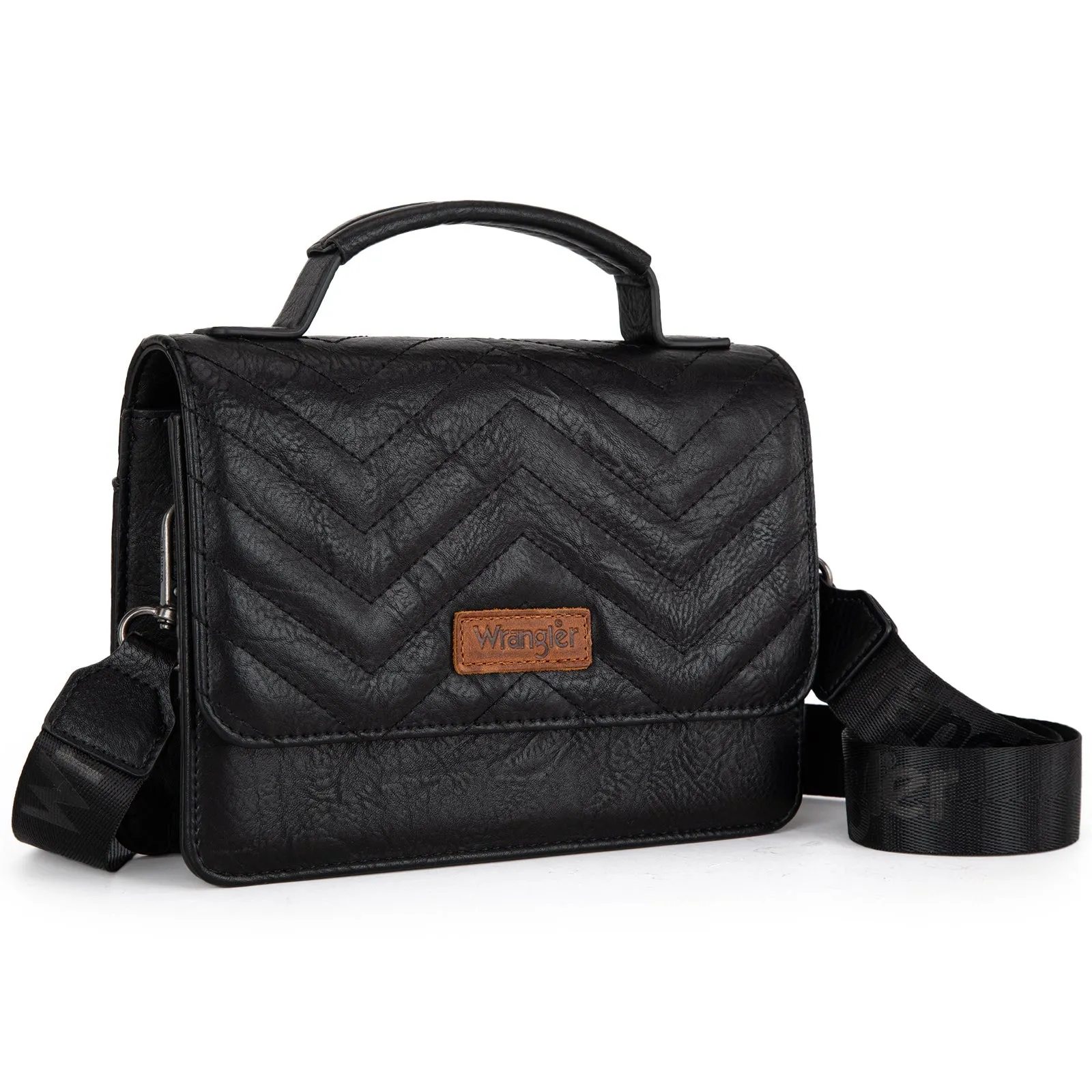 Wrangler Mini Top Handle Crossbody/Wallet/Card Case Set - Black