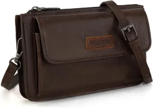 Wrangler RFID Crossbody Wallet Purse Vegan Leather Small Purses for Women with Phone Pocket and Adjustable Strap