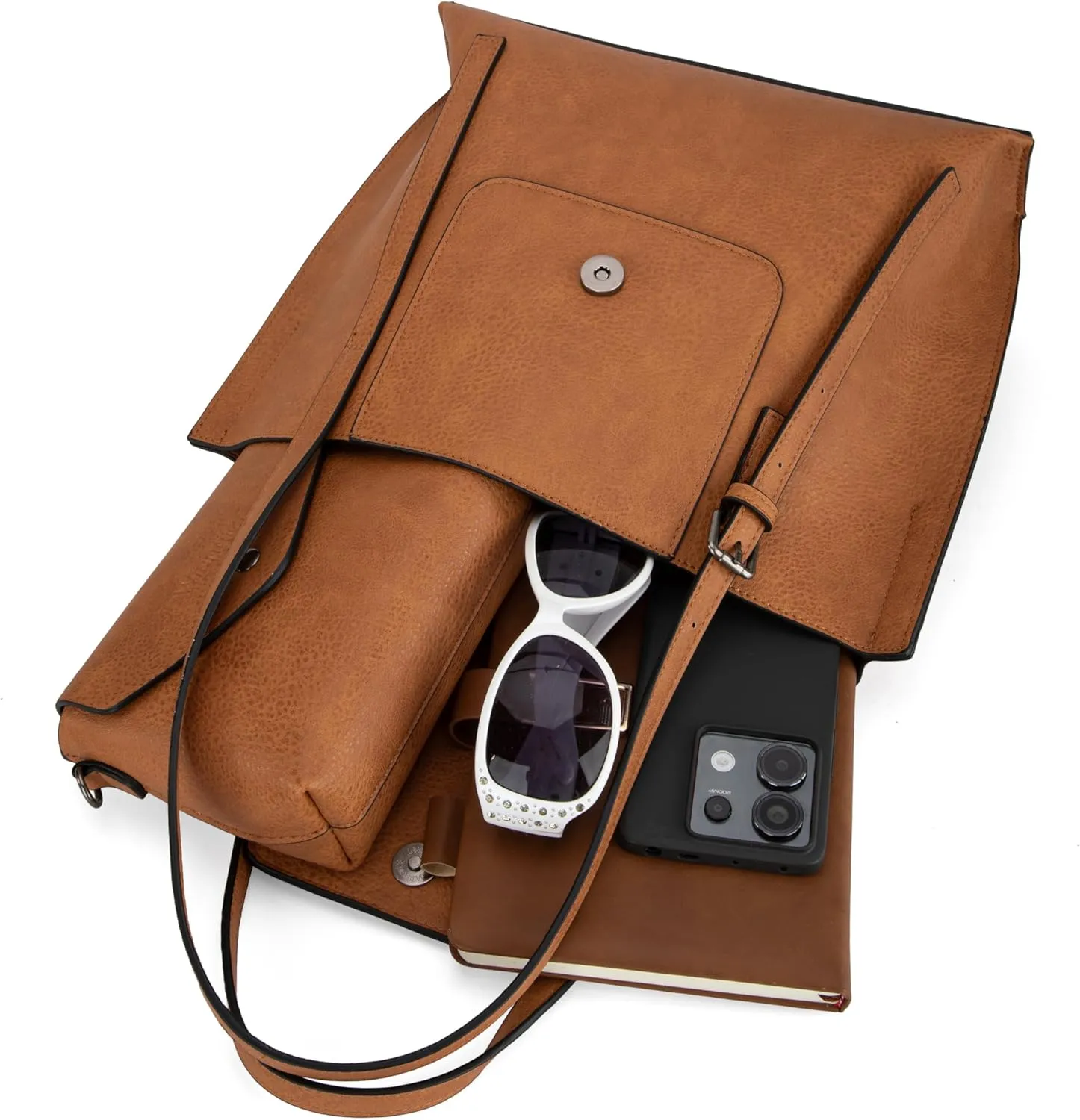 Wrangler Tote Handbags for Women Vegan Leather Shoulder Tote Purse with Small Crossbody Bag