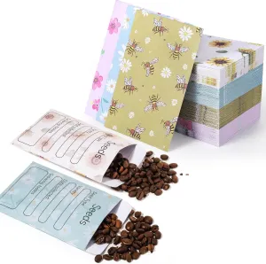 WSICSE 160 Pcs Seed Envelopes Self Sealing Seed Packets 3.15 x 4.72 Inch Seed Saving Envelopes for Flower Vegetable Seeds Storage