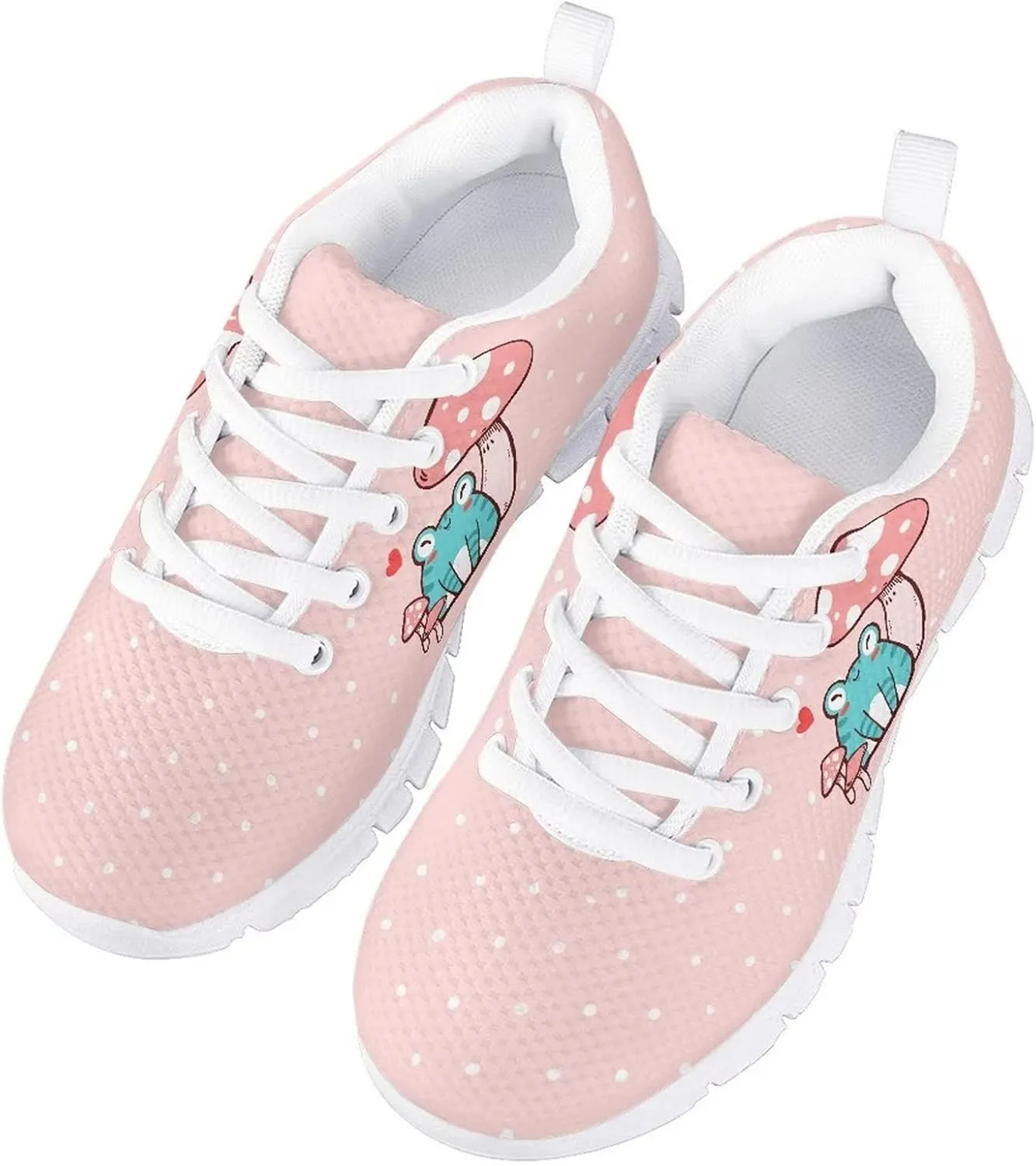 Xoenoiee Kids Running Shoes 3D Print Breathable Girls Boys Tennis Shoes Athletic Lightweight Sports Walking Shoes