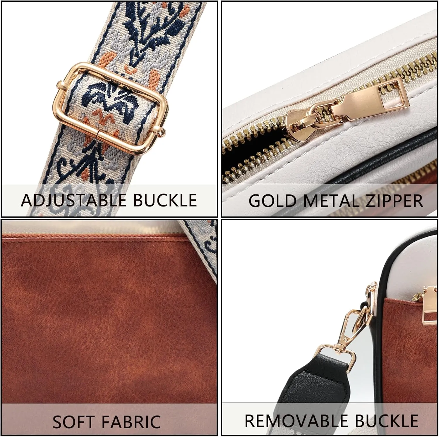 YDSIII Small Crossbody Bags for Women, Trendy Vegan Leather Cross Body Bags for Womens with Adjustable Wide Guitar Strap