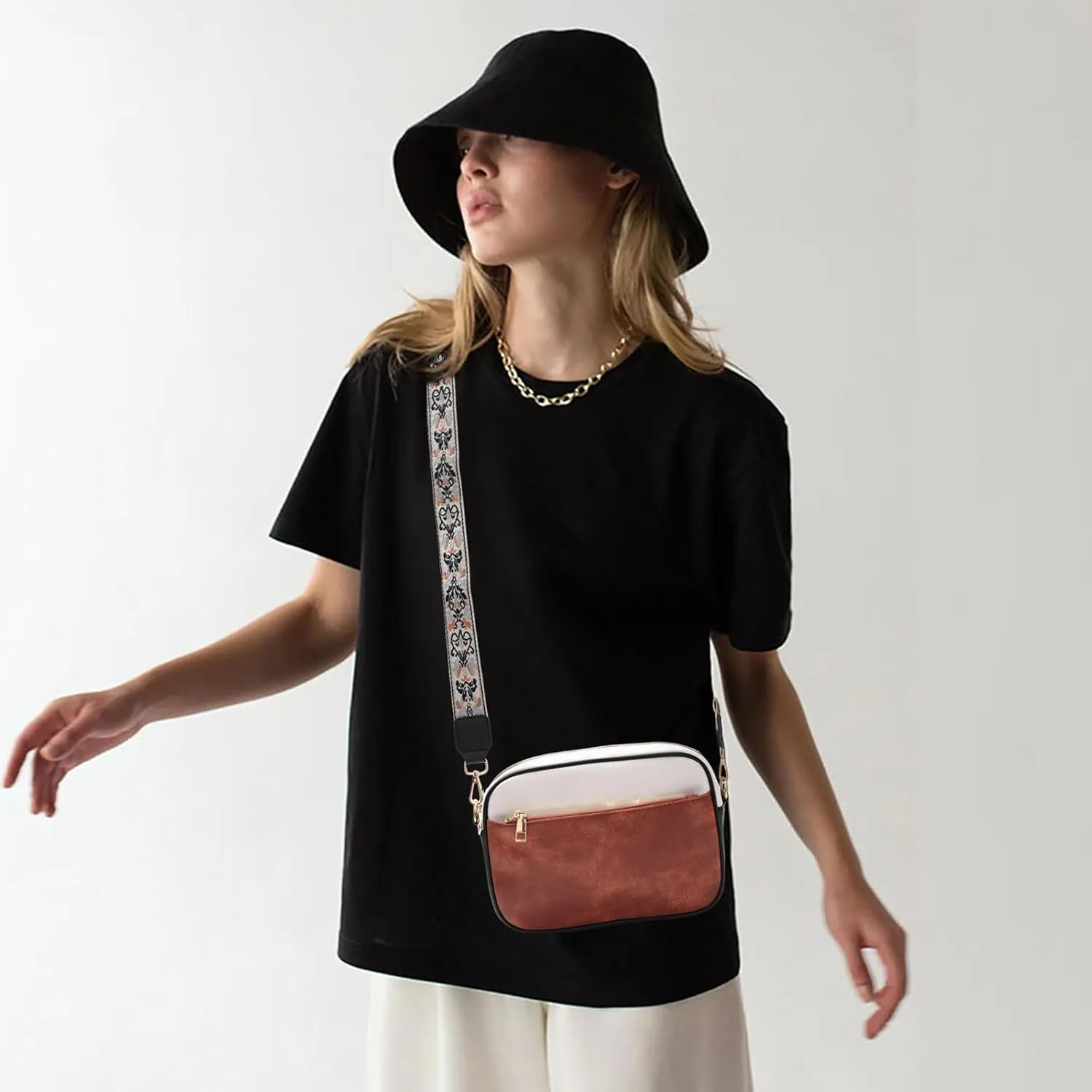 YDSIII Small Crossbody Bags for Women, Trendy Vegan Leather Cross Body Bags for Womens with Adjustable Wide Guitar Strap