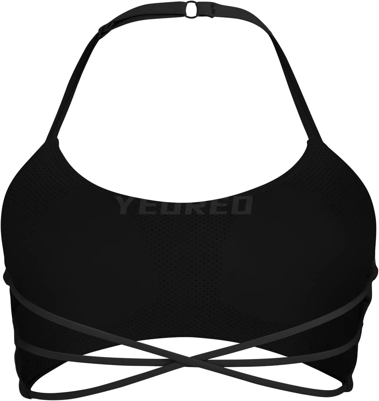 YEOREO Women's Sports Bra Halter Workout Sports Bra Strappy Criss Cross Back Bra Removable Padded Yoga Crop Top
