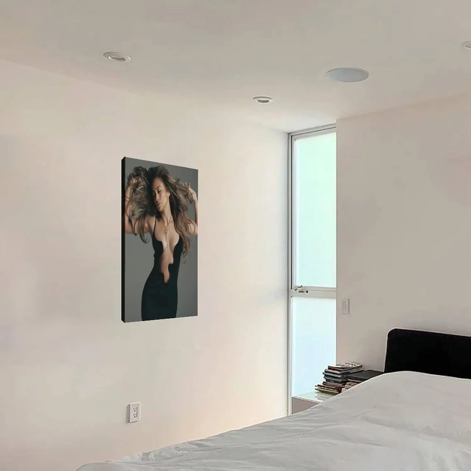 YIPKEHLS Jennifer Lopez (1) Canvas Poster Mural Decor Printing Picture Painting Living Room Hallway Decor Frame-style 12x18inch(30x45cm)
