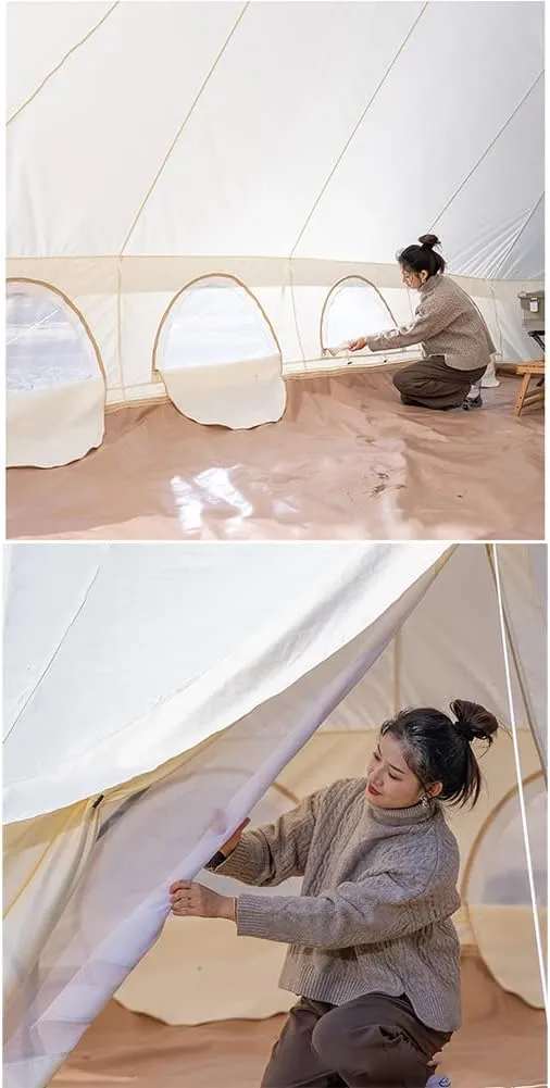 Yurt Tent with Stove Hole for Family Camping Large Space Festival Party Tent Teepee for Carnival, Party, Music Festival, Picnic - Bell Tent 4 Season (Oxford Cloth 4X6X3M)