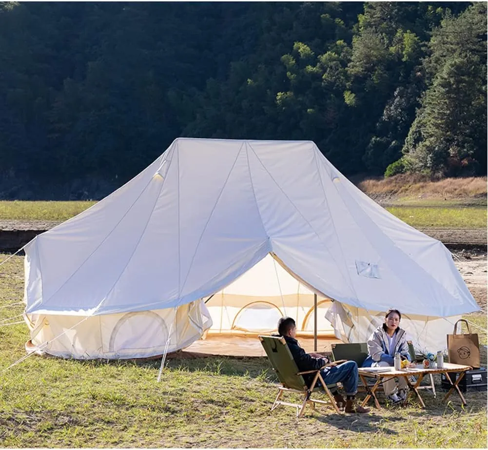 Yurt Tent with Stove Hole for Family Camping Large Space Festival Party Tent Teepee for Carnival, Party, Music Festival, Picnic - Bell Tent 4 Season (Oxford Cloth 4X6X3M)