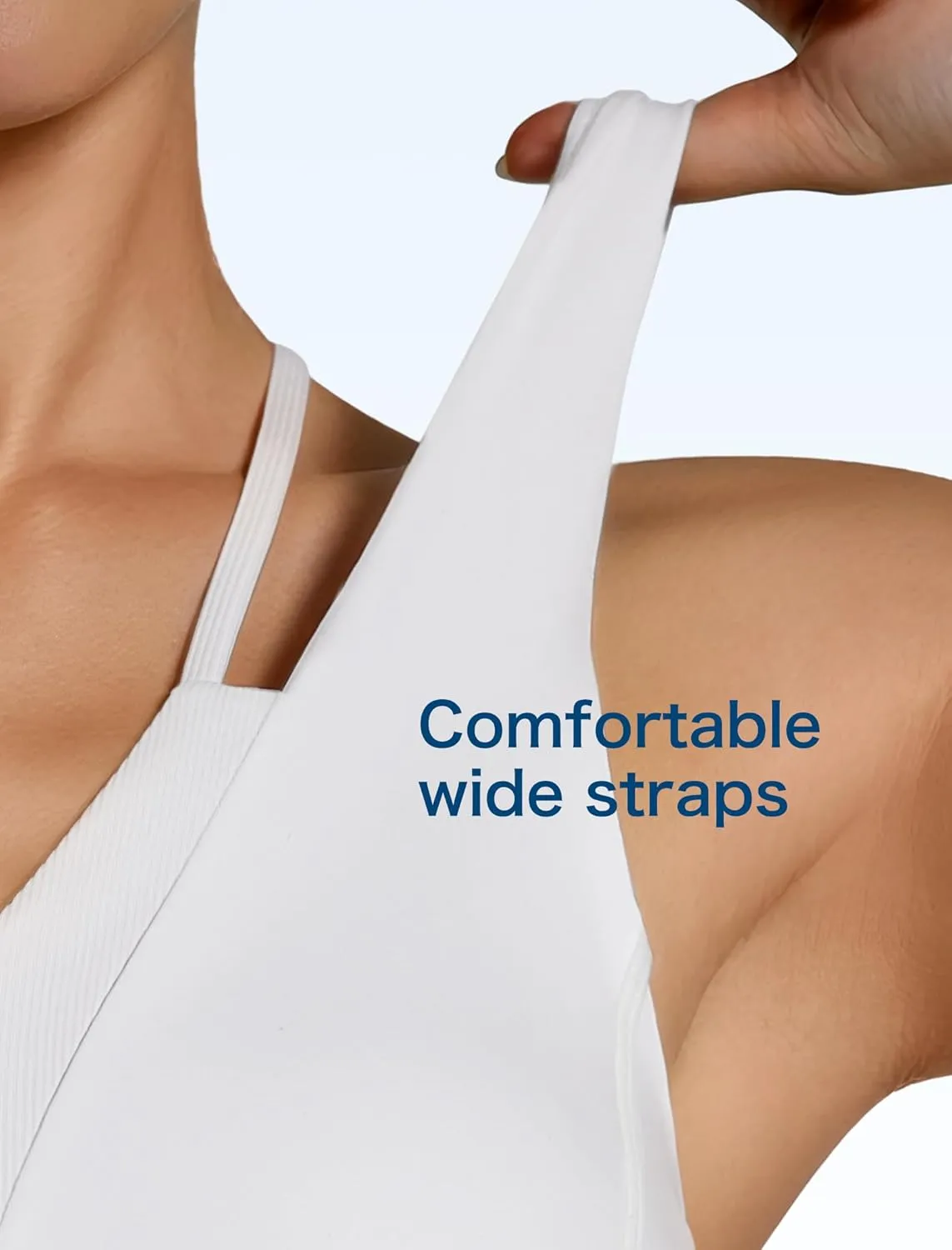 Yvette Yoga Sports Bras Comfortable Low-Impact Sports Bra with Fixed Cups and Double Straps