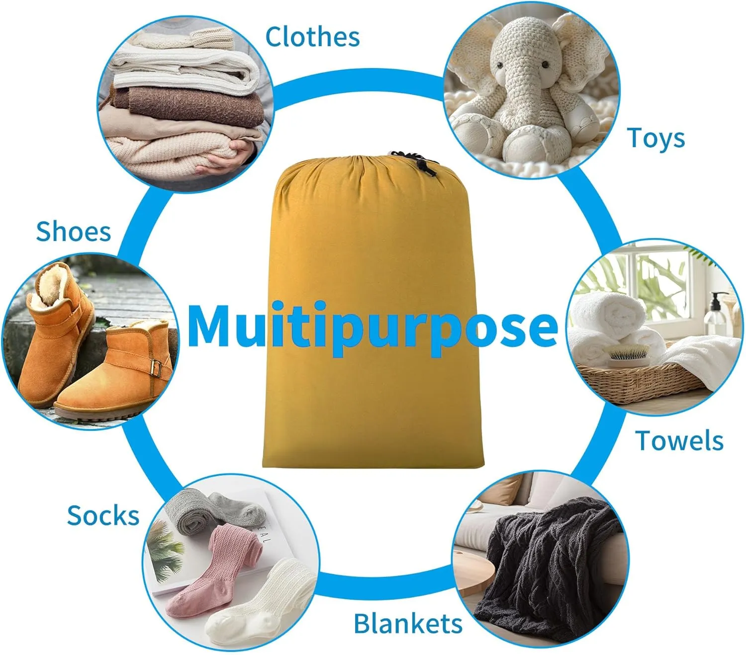ZPECC Travel Laundry Bag 24 Pack,Bulk Extra Large Heavy Duty Bags, Durable Dirty Clothes Organizer With Drawstring, Fit a Basket or Hamper (40" X 30",Gold)
