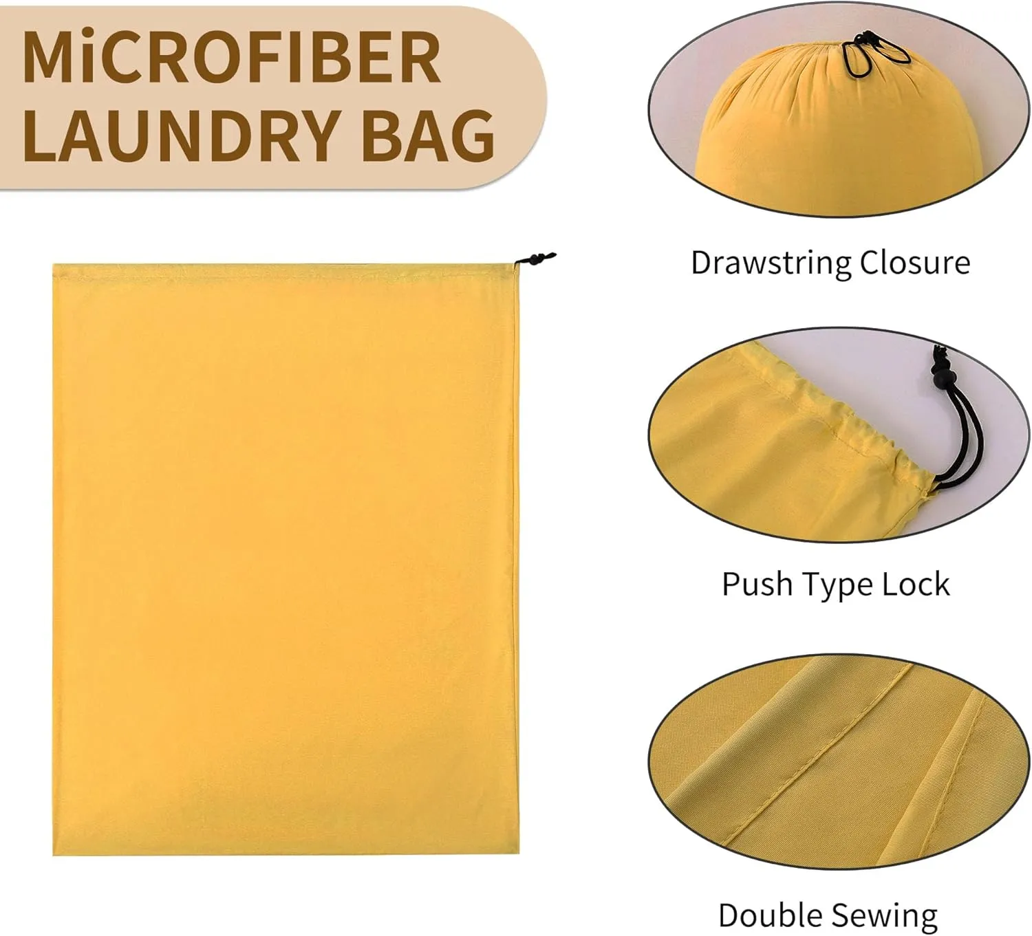 ZPECC Travel Laundry Bag 24 Pack,Bulk Extra Large Heavy Duty Bags, Durable Dirty Clothes Organizer With Drawstring, Fit a Basket or Hamper (40" X 30",Gold)