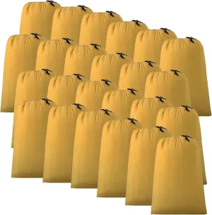 ZPECC Travel Laundry Bag 24 Pack,Bulk Extra Large Heavy Duty Bags, Durable Dirty Clothes Organizer With Drawstring, Fit a Basket or Hamper (40" X 30",Gold)