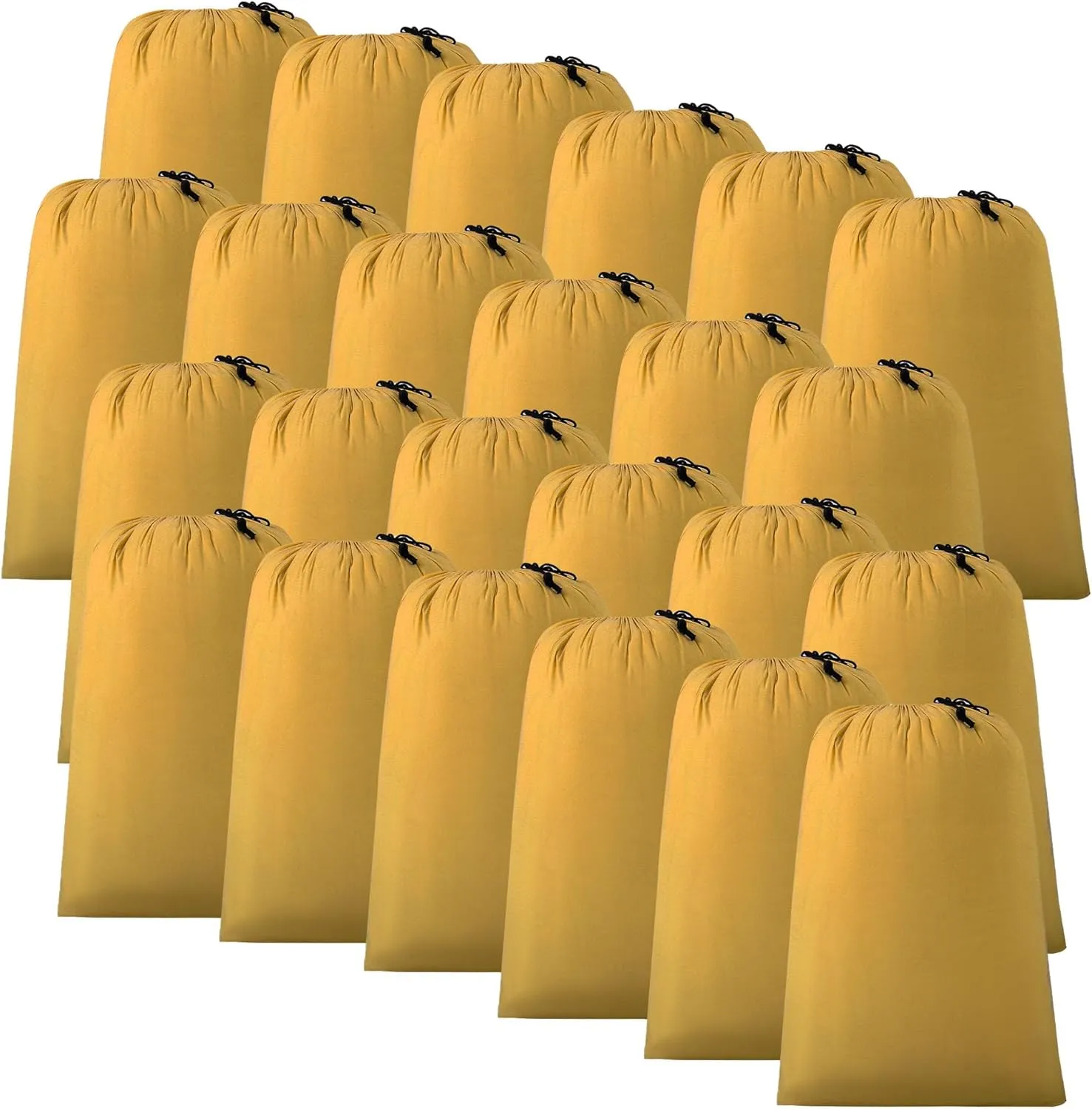 ZPECC Travel Laundry Bag 24 Pack,Bulk Extra Large Heavy Duty Bags, Durable Dirty Clothes Organizer With Drawstring, Fit a Basket or Hamper (40" X 30",Gold)