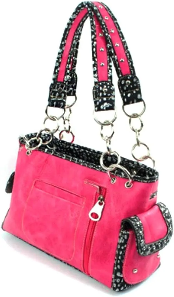 Zzfab Embroidered Concealed Carry Rhinestone Studded Skull Purse in 6 colors